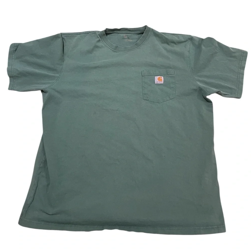 Carhartt Green XL T-Shirt Men’s Pocket Tee Workwear Fit Heavyweight Casual - Picture 1 of 6
